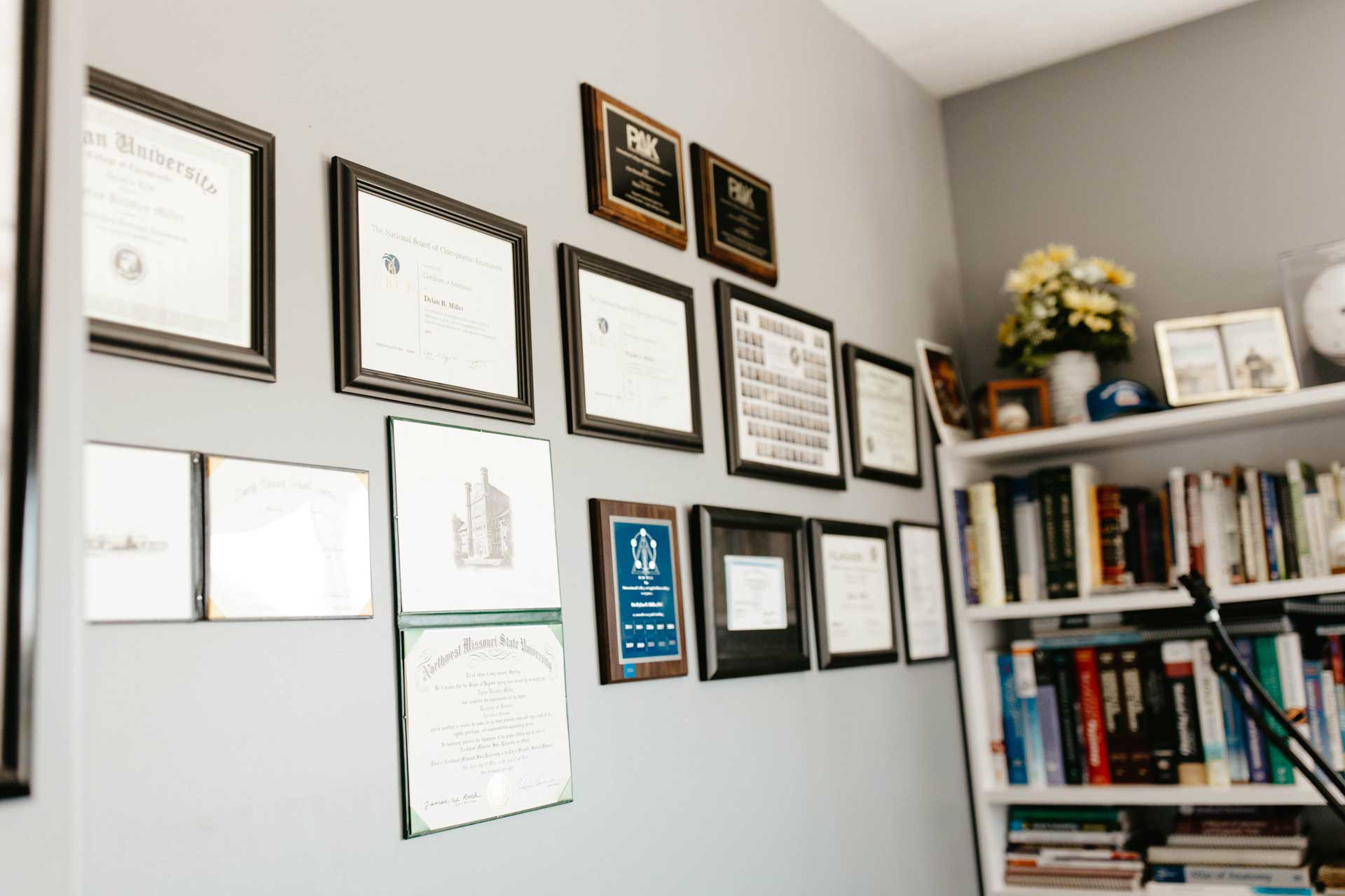 Interior wall of Dr. Miller's Grant City clinic